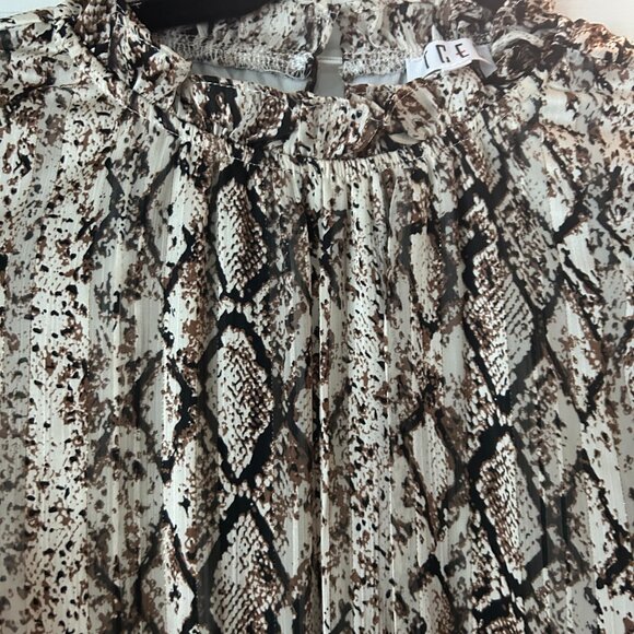 TCEC Snake Print Smocked Waist Mini Dress Size Large - Picture 8 of 12